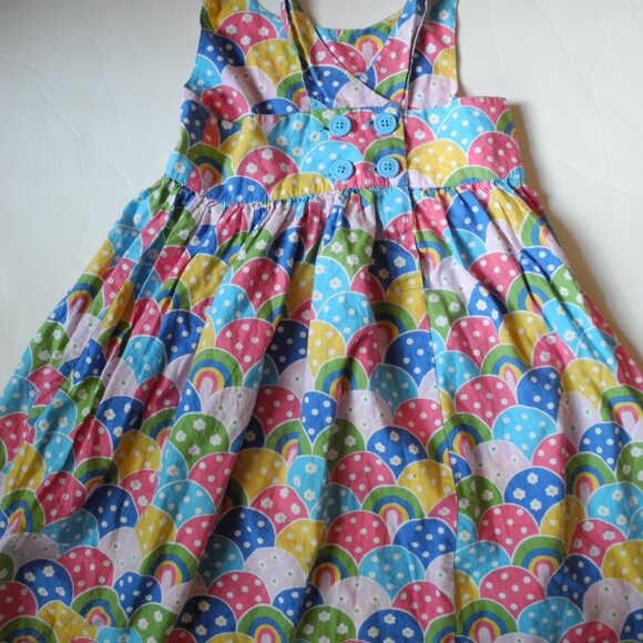 Frugi UK organic rainbow crossback patchwork dress 6 7 EUC - Picture 3 of 3